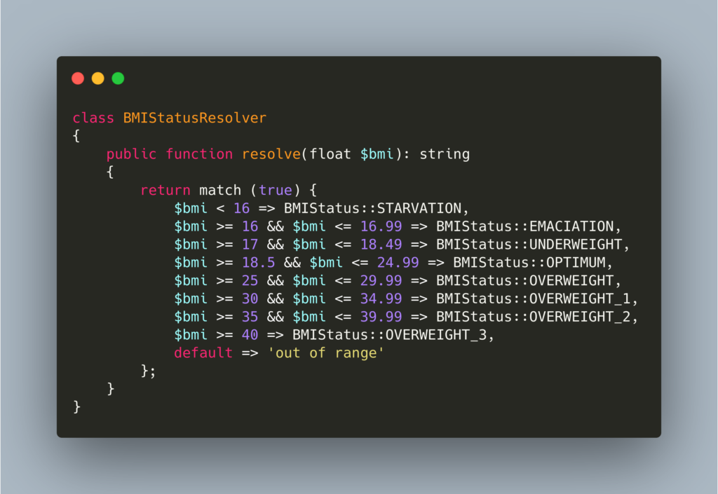 Match expressions PHP 8 example