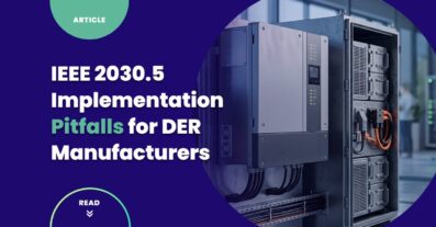 IEEE 2030.5 implementation pitfalls cover — DER hardware cabinet in a utility control room setting