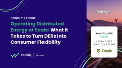 Codibly and Enode webinar cover: Operating Distributed Energy at Scale – What It Takes to Turn DERs into Consumer Flexibility, May 27, 2026